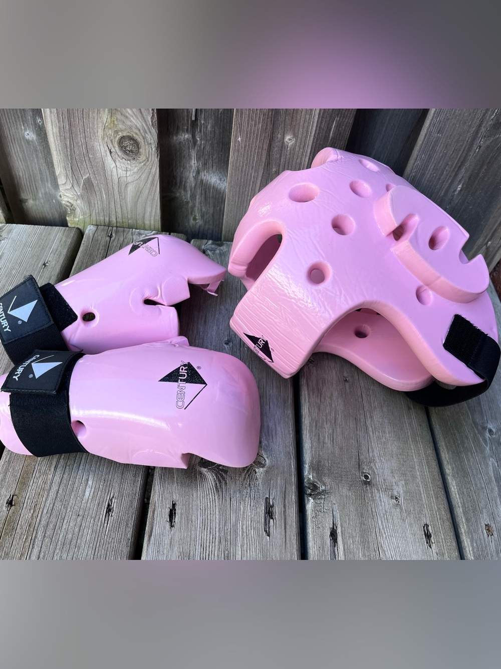 Century Martial Arts Pink Sparring Head Gear and Gloves